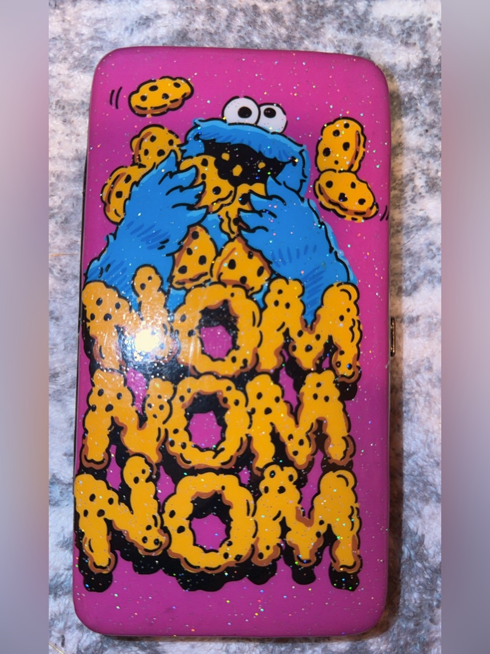 Cookie Monster Glitter Wallet- Pink & Blue
